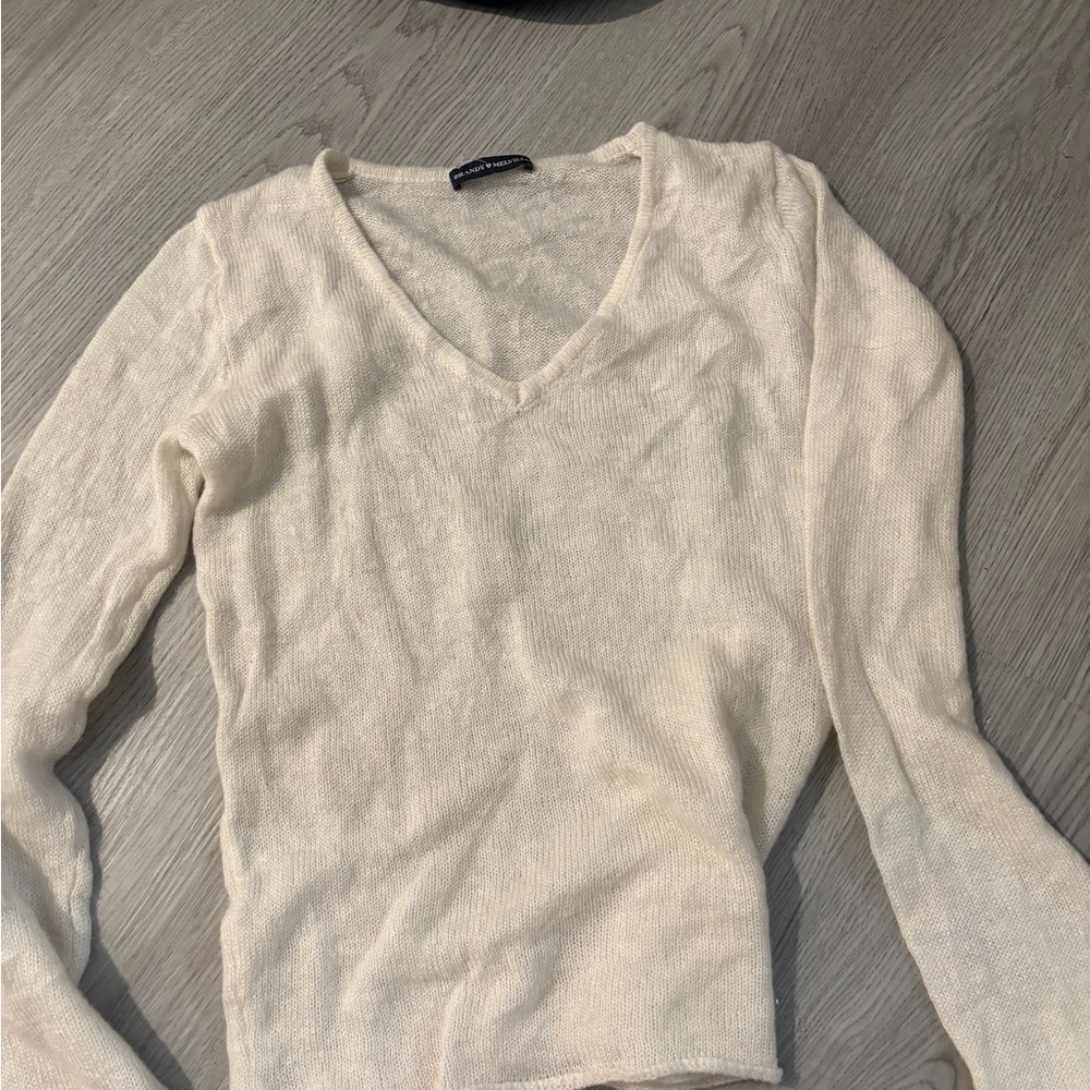 Brandy Melville Off-White Knit Top